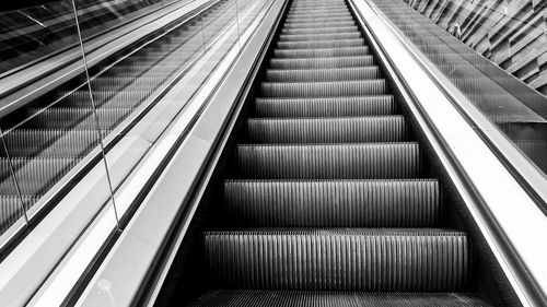 Elevated view of escalator