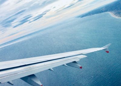 Aerial view of sea against sky