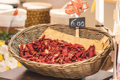Close-up of food in basket