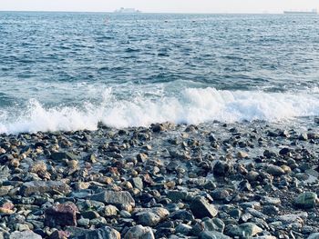 Scenic view of sea waves