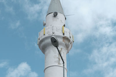 Low angle view of lighthouse against sky