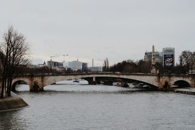 View of bridge over water against sky