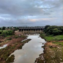 Bridge over river against sky