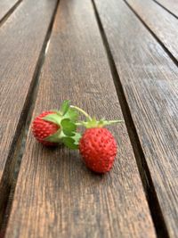 Close-up of strawberries on table