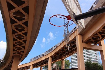 Low angle view of bridge against sky