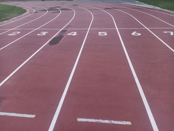 Empty running track outdoors