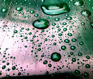 Close-up of water drops on glass