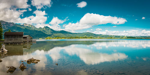 Panoramic view of lake against sky