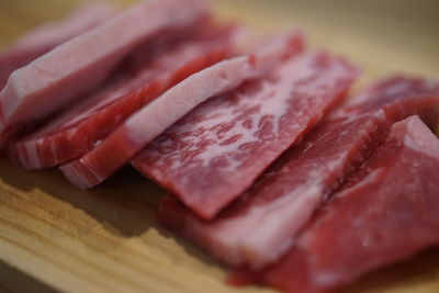 Close-up of food on cutting board