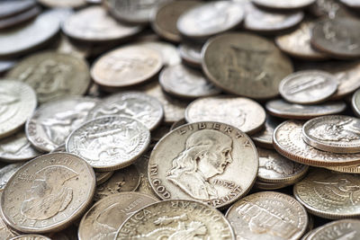 Full frame shot of coins