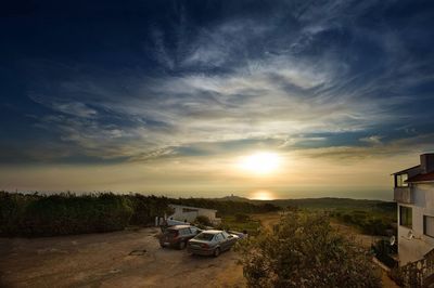 Scenic view of sea at sunset