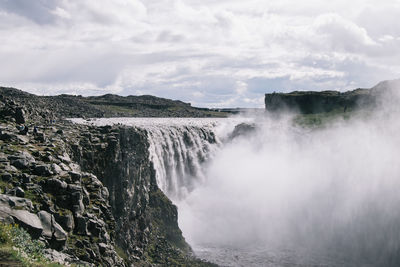 Scenic view of waterfall