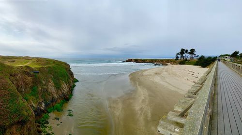 Panoramic view of beach against sky