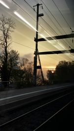 Railroad track at sunset