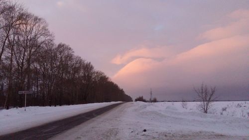 Scenic view of snow covered landscape