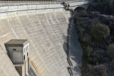 High angle view of dam