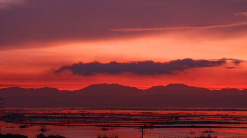 Scenic view of dramatic sky during sunset