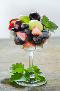 Close-up of dessert on table