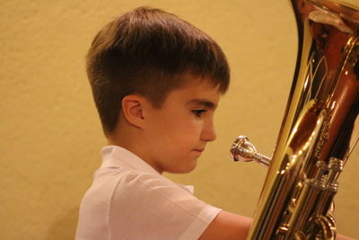 Close-up of boy playing