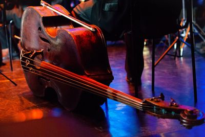 Panoramic view of people playing piano