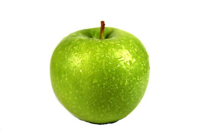 Close-up of apple against white background