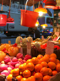 Close-up of fruits for sale at market stall