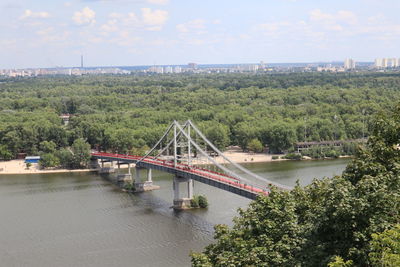 Bridge over river against sky