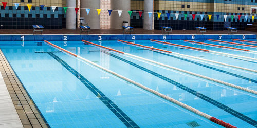 Swimming pool with reflection in background