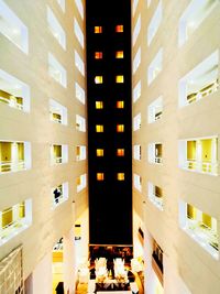 Illuminated modern building in city at night