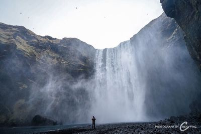 Scenic view of waterfall