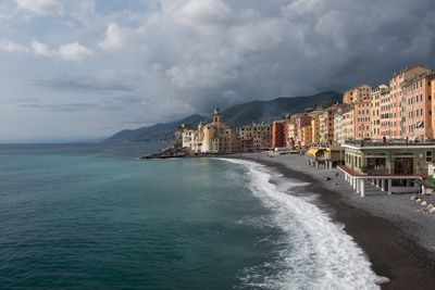 View of sea against cloudy sky