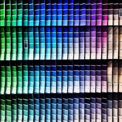Large display of paint swatches
