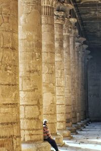 Full length of man walking in historic building