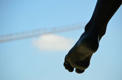 Low angle view of clear blue sky