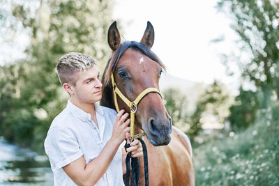 Man riding horse