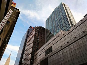 Low angle view of modern buildings against sky