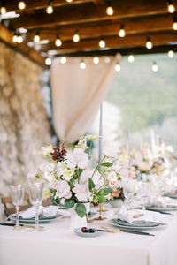 Place setting on table