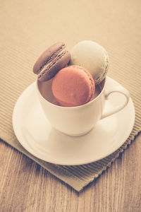 Close-up of breakfast on table