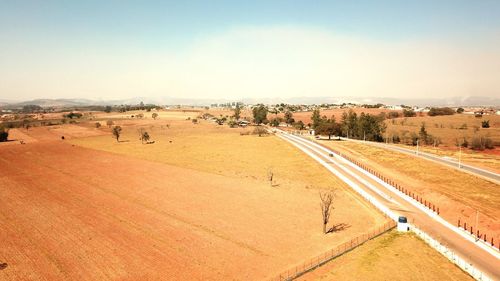 Scenic view of landscape against clear sky