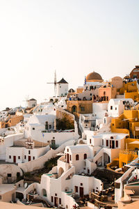 Colours of santorini and view of the caldera from above