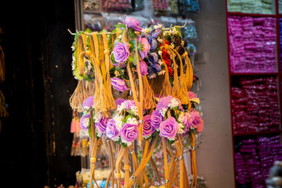 Close-up of multi colored flower for sale in market