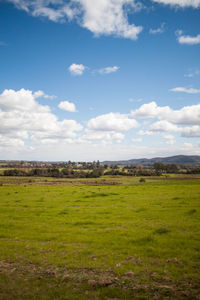 Scenic view of field against sky