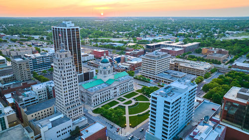 High angle view of cityscape