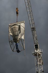 Vertical view of construction crane against sky