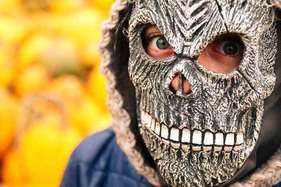 Close-up of mask