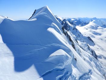 Scenic view of snow mountains against sky