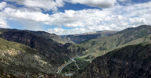 Scenic view of mountains against sky