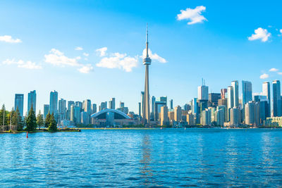 View of buildings in city at waterfront