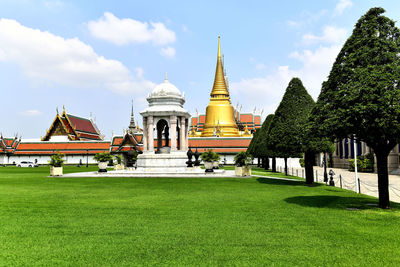 View of temple against building in the grand palace in bangkok, thailand.