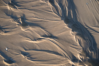 Full frame shot of wet sand on beach